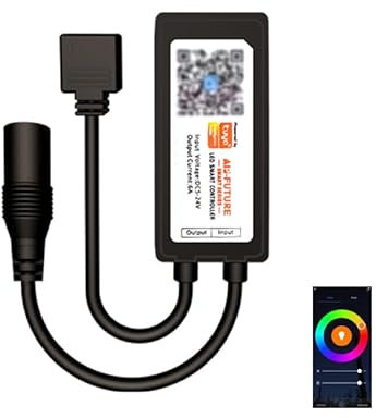 aixi-SHS Tuya 4-poliger RGB-Smart-WLAN-LED-Controller, Fernbedienung mit App, DC12-24V dimmbares Licht, kompatibel mit Alexa