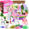 RONSTONE Regalos de Cumpleaños de Unicornio para Niñas Juguetes - DIY Kits Manualidades de Terrario para Niños - Regalos de Unicornio para Niñas y Niños de 4 5 6 7 8 9+ Años en Adelante