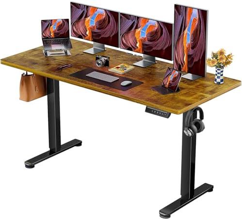 ErGear Höhenverstellbarer Schreibtisch 160x80cm 4-Speicher Geteilte Platte