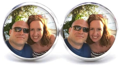 Personalisierte Ohrringe Ohrstecker Clipse mit eigenem Foto - Edelstahl - 8mm-20mm