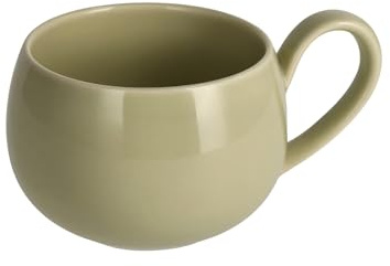 home&you - Becher Niccolo, Kaffeetasse, Teetasse, aus Hartporzellan, 280ml, spülmaschinenfest, mikrowellengeeignet, für Kaffee, Tee, Cappuccino, Milch, 7x10x14cm - Hellgrün