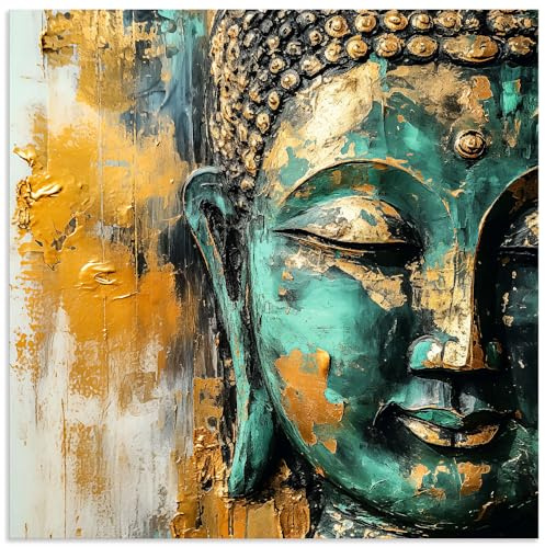 ARTLAND Wanddeko Wandbild Alu Verbundplatte für Innen & Outdoor Bild Buddhismus Buddha Meditation Zen aesthetic room decor U5XX