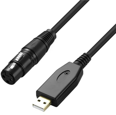 IHVJPKMF 3m USB Male to XLR Female Cable Studio Audio Connector Cords Adapter for Microphone Recording