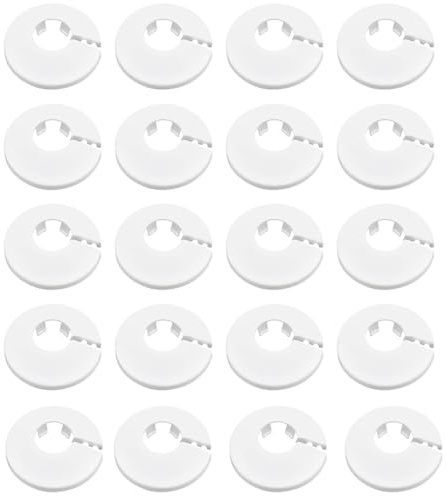 MKEAWWU 20 Pièce Cache Tuyau Radiateur Rosace Double 17Mm Blanc Pvc