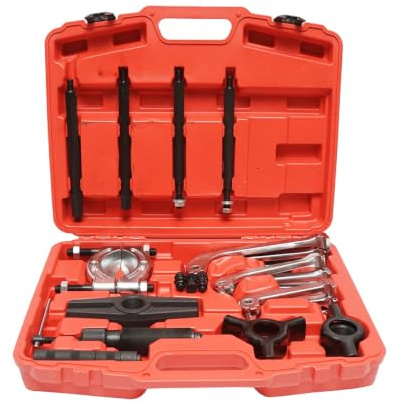 Kit pressa per estrazione cuscinetti e pulegge con 3 bracci, pistone