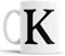 Faithful Prints Alphabet Mug Letter Mugs Initial Coffee Cup Birthday Fathers Day Gift (Letter K)