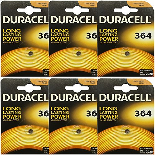 6x Duracell 364 1.5v Silver Oxide Watch Battery Batteries SW621SW D364 V364 SR60
