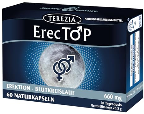 TEREZIA EREC TOP - 100% natürliches Potenzmittel auf pflanzlicher Basis/Nahrungsergänzungsmittel – 60 Kapseln Männer Prostata Stärkungs Mittel (Verbessert Ihre Ausdauer, Durchblutung und Potenz)