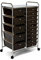 Seville Classics 15 Schubladen Rollwagen, Metall Silber 64 x 39 x 97 cm