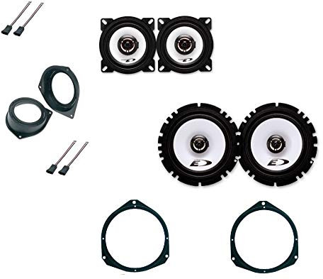 Kit 4 Casse Per Fiat Grande Punto Grande Qualità Con Adattatori e Supporti Predisposizione Anteriore e Posteriore Coassiali Connettori