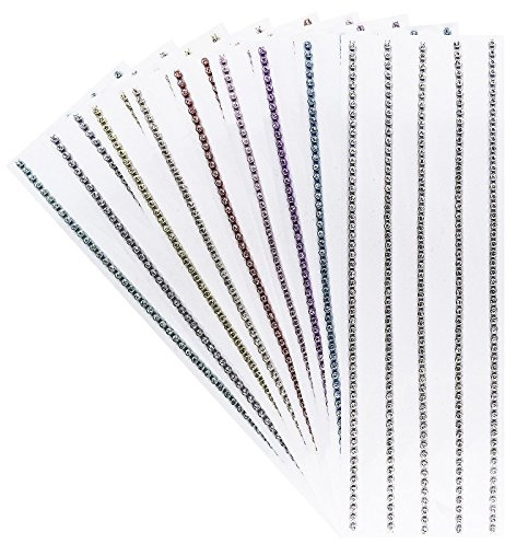 Ideen mit Herz Premium Schmuck-Bordüren Jolina, 10cm x 30cm, mit Glas-Kristallen, 10 Stück