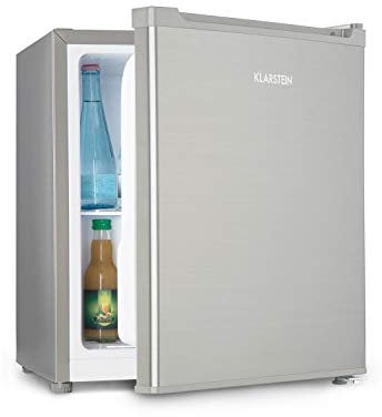 Klarstein Snoopy Eco - Mini Fridge/Freezer Combo, 46L Capacity, 4L Freezer, Quiet & Energy Efficient, Grey
