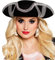 PARTY DISCOUNT® Hut Piraten Dreispitz mit Silberborte, schwarz