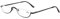KoKoBin Half Frame Reading Glasses Spring Hinges for Men Women Slim Half Moon Lens Readers Metal Semi Rimless Eyewear(Black，+2.5)