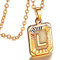 FOCALOOK Buchstabe L Anhänger Halskette 18k vergoldet Rechteck Tag mit 50+5cm Rolokette verstellbar Damen Mädchen Collier Schmuck für Geburtstag Jahrestag