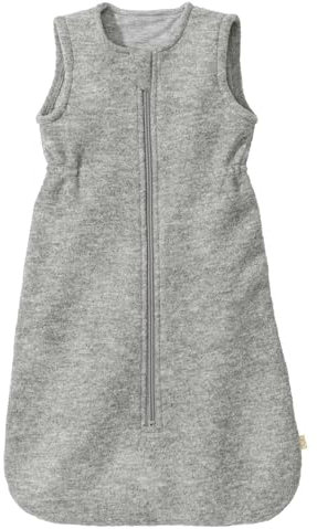 Disana WALK-SCHLAFSACK Baby & Kleinkind - 100% Bio-Merino, TOG 1.7 – atmungsaktiv, kuschelig warm – unisex Gr. 60, 80, 100 cm - nachhaltig & fair - mit Zipper - made in Germany| Grau Gr. 1 (60 cm)