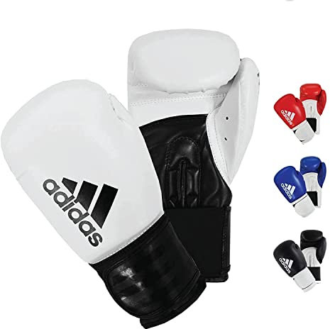 adidas Herren/Damen/Kinder Hybrid 100, Damen & Kinder | PU-Trainingshandschuhe für mittleres Niveau | perfekt für Fitnesskurse, Boxsack-Workouts und Sparring, weiß, 284 g