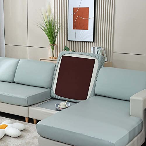 Wasserdichter Kunstleder-Sofabezug mit elastischem Band, rutschfester Schonbezug für Wohnwagen, Couch, Sitzkissen, Anti-Stratch, Eckmöbel, Sofa, Sitzbezug