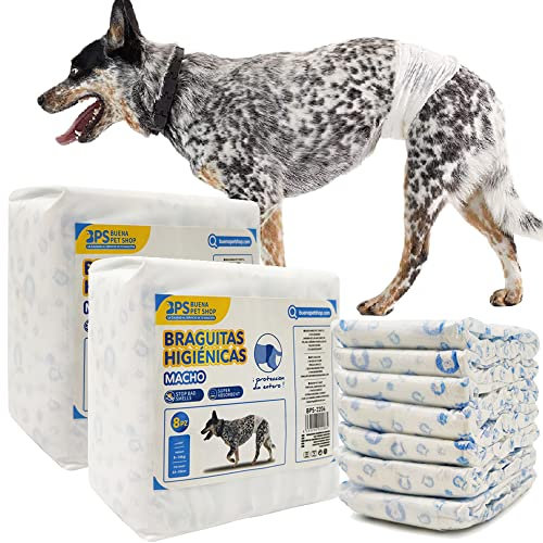 BPS BPS-2204 x 2 Einweg-Windeln für Hunde, Haustiere, 16 Stück, super saugfähig, hygienisch, 4 Größen (S)
