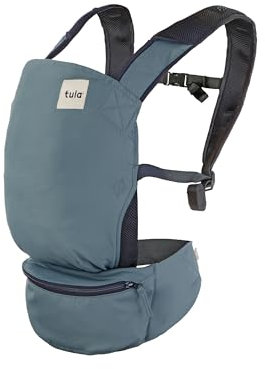 Baby Tula Lite Portabebés compacto, ultra compacto y ligero, de viaje, práctica bolsa de transporte, ergonómica y múltiples posiciones para 5.4-13.6 kg, pizarra