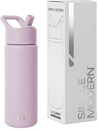 Simple Modern Trinkflasche mit Strohhalm | Wasserflasche Edelstahl Isolierte für den Sport Fitnessstudio | Summit | 530ml | Lavender Mist