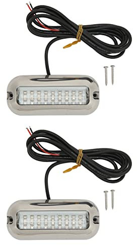 2 Pièces Marine Led Lumières 3.5W étanche Tableau Arrière Bateau Sous-marin Lampe Submersible Bateau/Yacht Série Navire/Yacht Pièces(Lumière blanche)