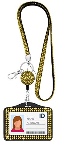 XPEX kartenhalter,schlüsselanhänger band,schlüsselband glitzer,schlüsselband personalisiert,Leicht zu identifizieren, stilvoll und schön, geeignet für Einzelpersonen und Unternehmensmitarbeiter (F)