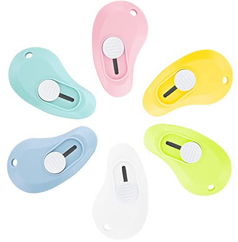 Abeillo 6 Stück Cuttermesser klein Utility Messer Mini Gebrauchsmesser Tragbares Mini-Cutter Einziehbares Universalmesser Schreibwaren Messer für Pappe, Papier, Schachtel