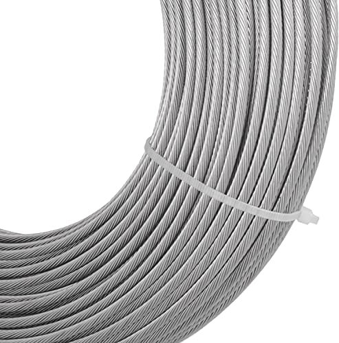 OKUOKA Garden Wire 4mm Heavy Duty Aircraft Cable Wire, Wire Rope for Decking Railing,Stairs Railing (Size : 100M/328ft)