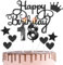 HONGCI Happy 18th Birthday Cake Topper & Birthday Candles Black Number 18 Candles for Birthday Cake - 18th Birthday Candles Cake Cupcake Topper Birthday Cake Decorations for Girls Boys Birthday Black
