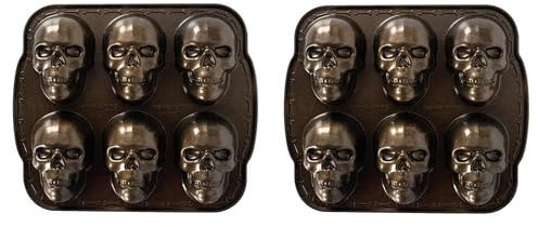 Eteslot 2 Stück Halloween Backform - Backform Totenkopf– Halloween-Backform Totenkopfform – Metall Halloween -Skelett-Backform