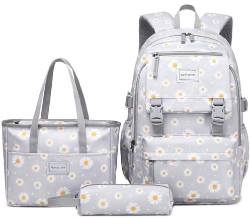 Aamytike Schulrucksack Mädchen Teenager Schule Rucksack Damen Schulranzen Maedchen Wasserdicht Kinder Schultasche Casual Daypacks School Bag for Girls Backpack mit Lunchpaket Set
