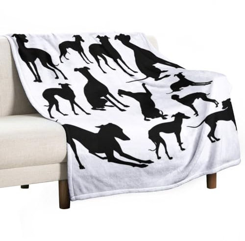 OTRAHCSD Flanelldecke, italienischer Windhund, Überwurf, Decke, 130 x 150 cm, warme Decke für Couch Bett