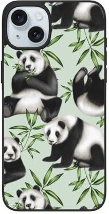 Panda, Bambus-bedruckte Handyhülle für iPhone 15/15 Plus, Schutzhülle für Damen und Herren, TPU, verdickte Hülle