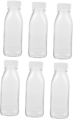 IMIKEYA 6pcs Reusable Glass Water Bottle Lids Glass Bottles for Fridge Drinking Lids Containers