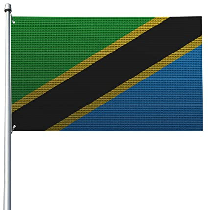 Aliment Flagge von Tansania, Strickeffekt, 90 x 150 cm, für den Außenbereich, Garten, Dekoration, Banner, Innenbereich, Familie, Urlaub, Mode, Party, Dekoration