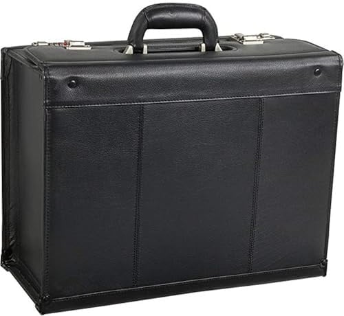 HomeStock Retro Relaxation Black Leather Pilot Case