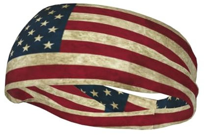 Niedliches Sport-Stirnband mit amerikanischer Flagge für Damen und Herren, USA-Flagge, Schweißband für Basketball, Fußball, Laufen, Fitnessstudio