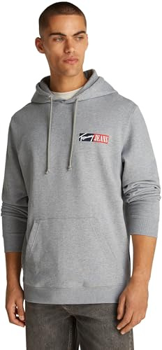 Tommy Jeans Herren Hoodie Entry Graphic mit Kapuze, Grau (Grey Htr), S