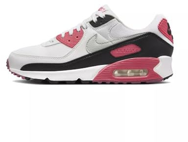 Nike Air Max 90, Sneaker Donna, White Light Silver Aster Pink Black, 40.5 EU