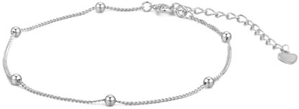 CERSLIMO Armband Silber 925, Sterling Silber Ball Armband 16cm Basic Einfache für Frauen Mädchen Damen Schwester Freundin