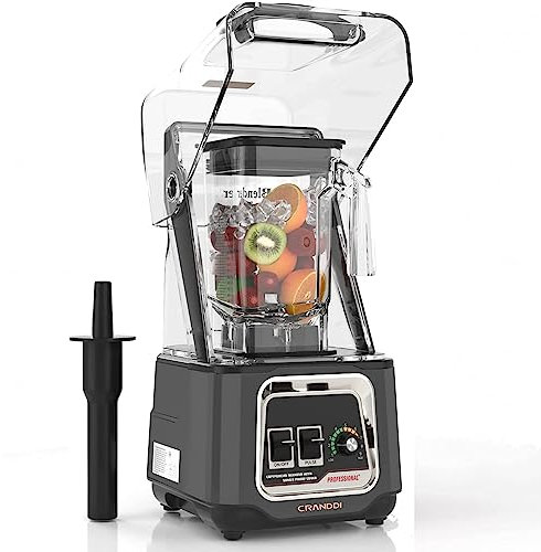 CRANDDI Commercial Blender for Smoothies and Smoothies, Professional Blender with Removable Shield, 2200W Strong Motor, 50oz BPA-Free Jar for Smoothies and Smoothies, Self-Cleaning K80