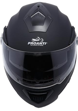 PROANTI Motorradhelm Klapphelm modularer Motorrad Helm mit Visier- und integriertem Sonnenschutz Schwarz