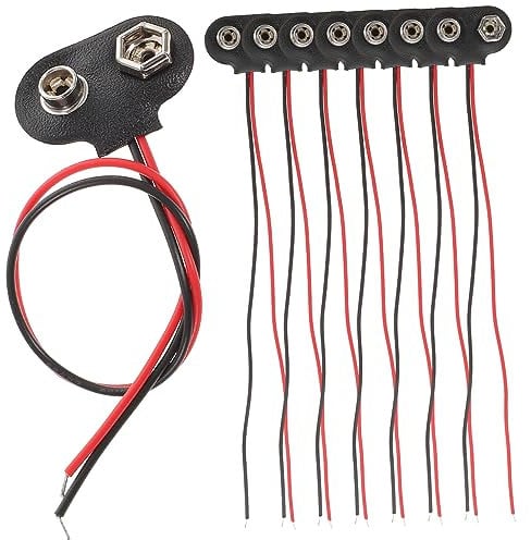 Uonlytech Battery Snap Connector 9v Battery Connector Set 50pcs t Type Cable Housing 6cm Wire for Equipment Light Bars Experiments Cable Clip