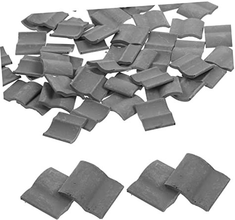 HOODANCOS 50stücke Miniatur-dachziegel Aus Kleine Simulationsdachziegel Kreative DIY-Garten-Dekoration Lebensechte Miniatur-hausfliesen Für Sandtisch-Modelle