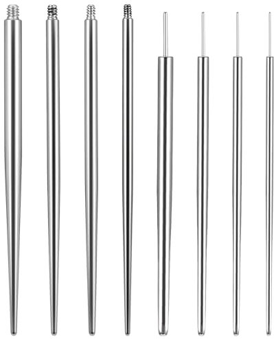 AOZUO 8 Stück Piercing Konus Einführwerkzeug, Piercing Wechselnadeln Gewindeloser Einführstift Aufschraub Hilfswerkzeug für Nase Bauchnabel Lippe Augenbraue Ohr Knorpel Körperpiercing Stretchin