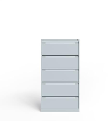 BISLEY Hängeregistraturschrank, doppelbahnig, DIN A4, 5 HR-Schubladen, Metall, 645 lichtgrau, Maße: H 1511 mm x B 800 mm x T:622