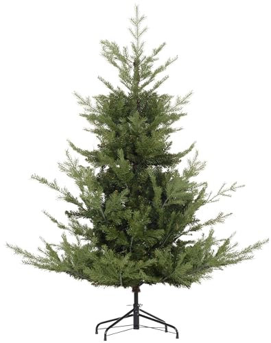 HOMCOM Künstlicher Weihnachtsbaum 150 cm, Breiter künstlich Tannenbaum mit 1290 Spitzen Christbaum Weihnachtsdeko inkl. Metallständer für drinnen