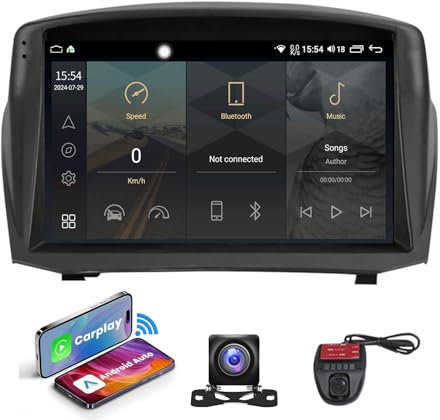 Android 13 Car Stereo Bluetooth for Ford Fiesta Mk 6 2008-2019 Support FM RDS Car Radio 9 Touched GPS Navigation Built-in DSP CarPlay 4G LTE Steering wheel control+Camera DVR(NF-1)