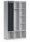 Vicco Kleiderschrank Luigi, Hellgrau, 105.8 x 178.1 cm mit Vorhang-Kleiderstange